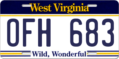 WV license plate OFH683