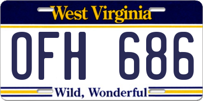 WV license plate OFH686