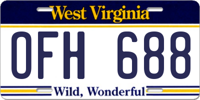 WV license plate OFH688