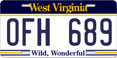 WV license plate OFH689