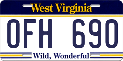WV license plate OFH690
