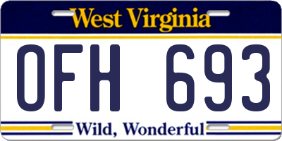WV license plate OFH693