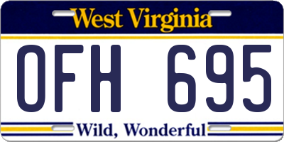 WV license plate OFH695