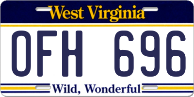 WV license plate OFH696