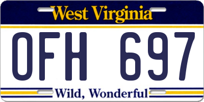WV license plate OFH697