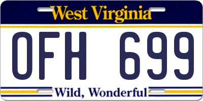 WV license plate OFH699
