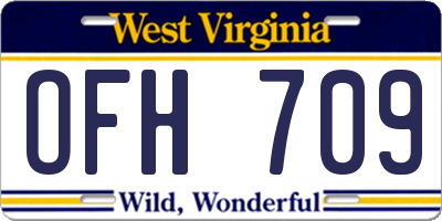WV license plate OFH709