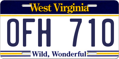 WV license plate OFH710