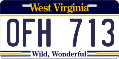 WV license plate OFH713