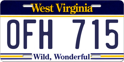 WV license plate OFH715