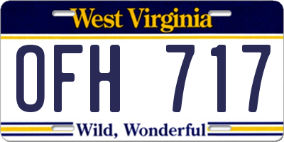 WV license plate OFH717