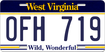 WV license plate OFH719