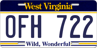 WV license plate OFH722