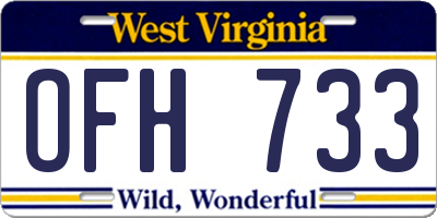 WV license plate OFH733