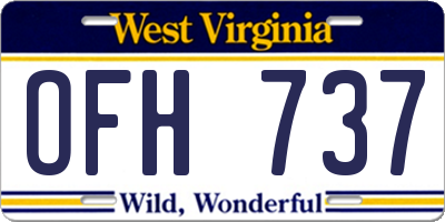 WV license plate OFH737