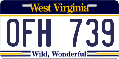 WV license plate OFH739