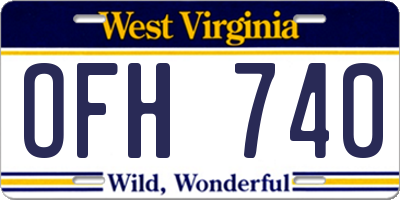 WV license plate OFH740