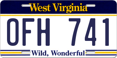 WV license plate OFH741