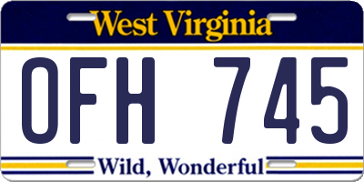 WV license plate OFH745