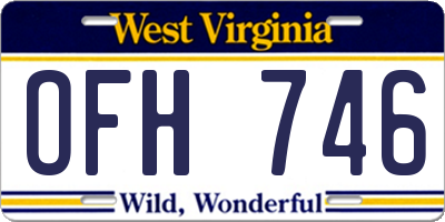 WV license plate OFH746