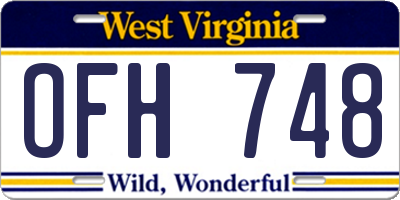 WV license plate OFH748