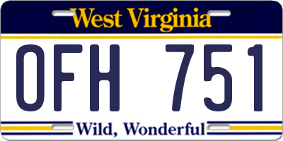 WV license plate OFH751