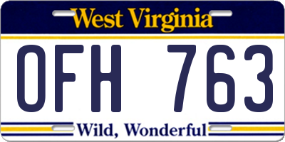WV license plate OFH763