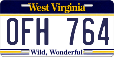 WV license plate OFH764