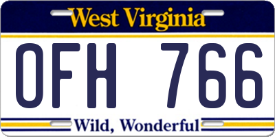 WV license plate OFH766