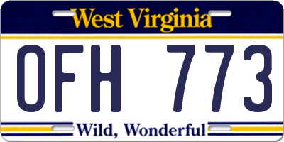 WV license plate OFH773