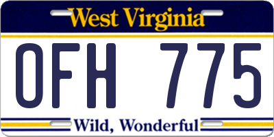 WV license plate OFH775