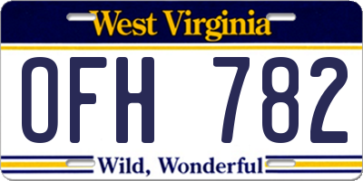 WV license plate OFH782