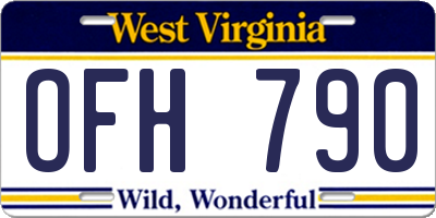 WV license plate OFH790