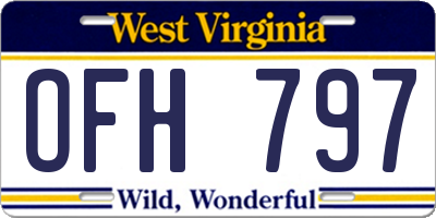 WV license plate OFH797