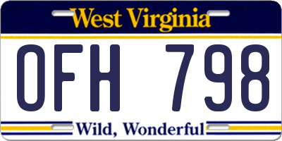 WV license plate OFH798