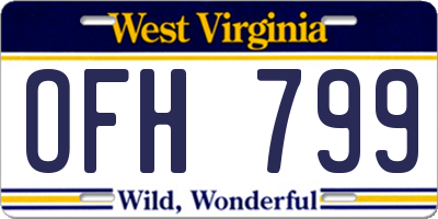 WV license plate OFH799