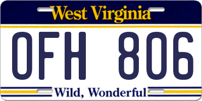 WV license plate OFH806