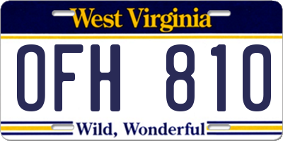 WV license plate OFH810