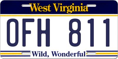 WV license plate OFH811