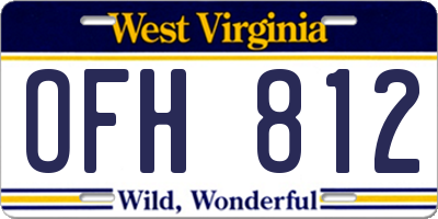 WV license plate OFH812
