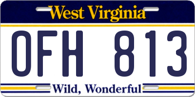 WV license plate OFH813