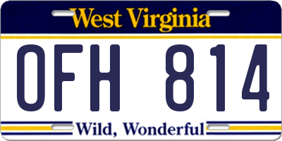 WV license plate OFH814
