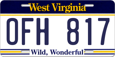 WV license plate OFH817