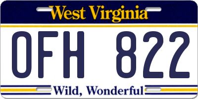 WV license plate OFH822