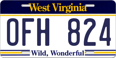 WV license plate OFH824