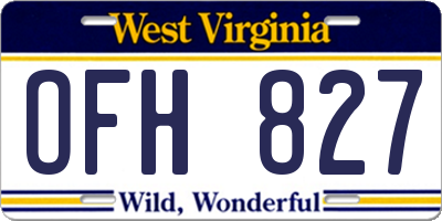 WV license plate OFH827