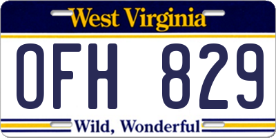 WV license plate OFH829