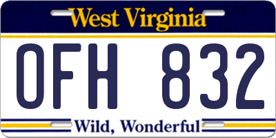 WV license plate OFH832