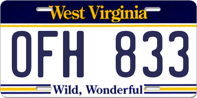 WV license plate OFH833