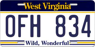 WV license plate OFH834